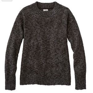 L.L. Bean Darkest Gray Cotton Crewneck Sweater